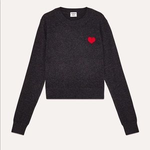 Aritzia Sunday Best Grey Heart Sweater Size Small